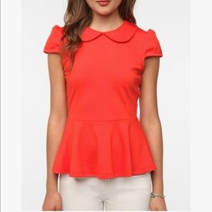 UO Pins And Needles Peplum Shirt